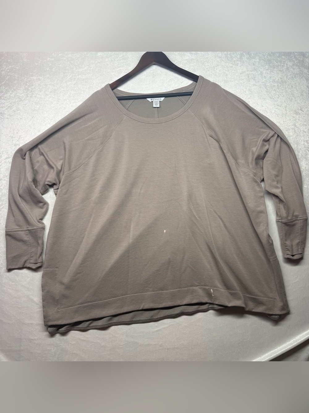 Athleta Coaster Luxe Recover Sweatshirt Mineral Brown Soft Cozy
